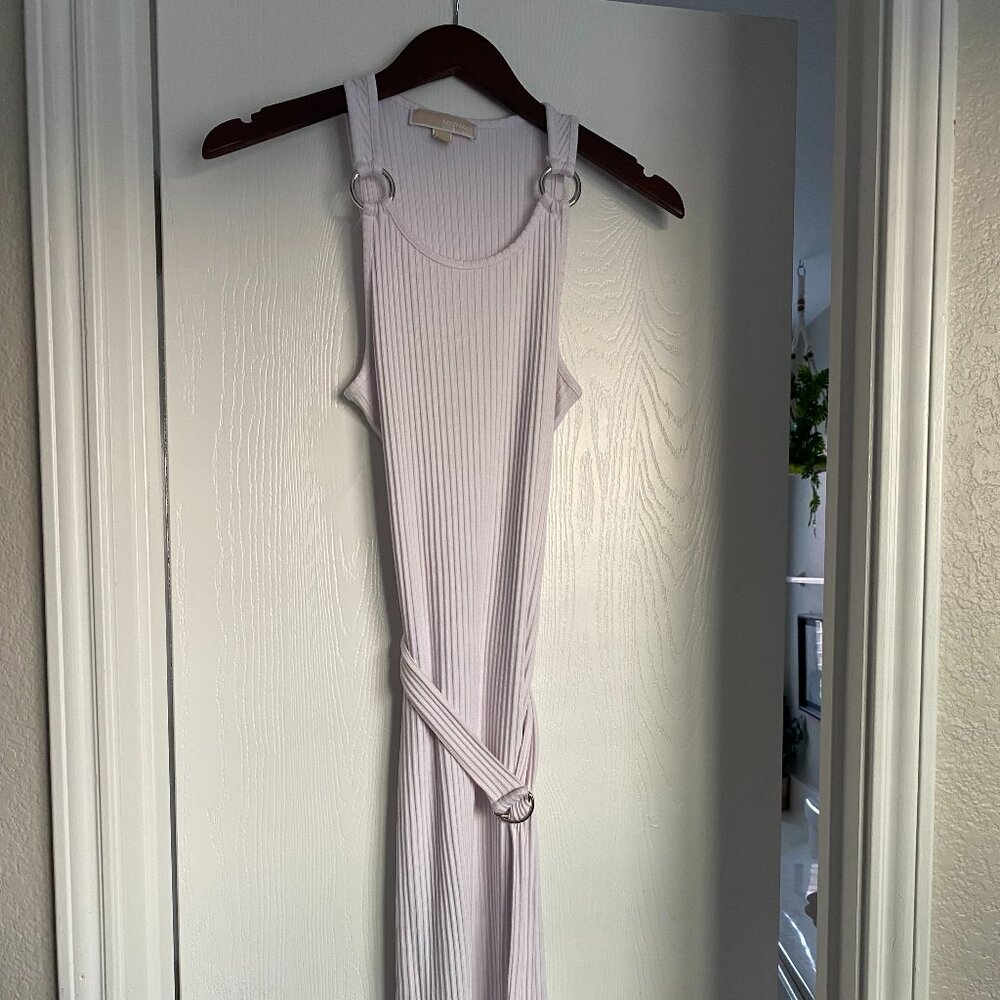 Michael Kors White Ribbed Stretch Viscose Dress Size Small